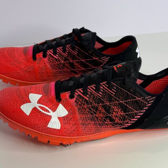 Under Armour‎ Speedform Sprint 2 Track Field Spikes Red Black Mens 7.5 - Picture 3 of 8